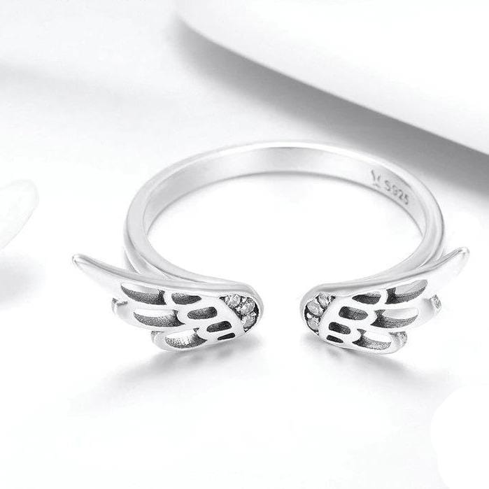 Silver wings Adjustable Engagement Ring