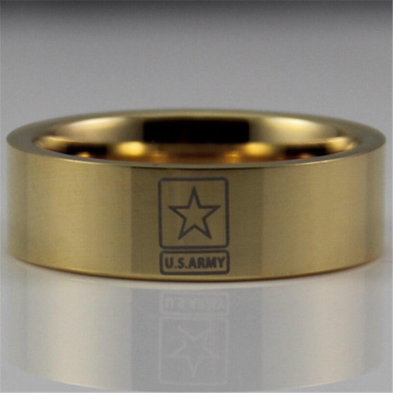 Tungsten Gold US Army Ring