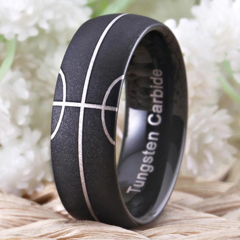 Tungsten Two Tone Basketball Ring