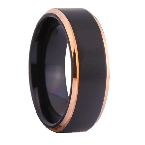 Tungsten Two Tone Matte Ring