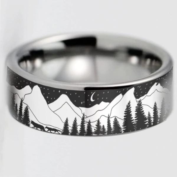 Tungsten  Wolf Ring