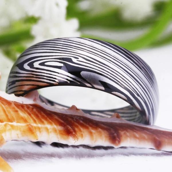 Tungsten 6mm Abstract Wedding Bands