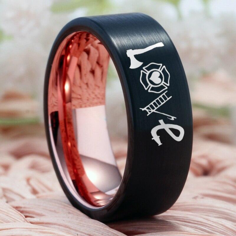 Tungsten Two Tone Love Ring