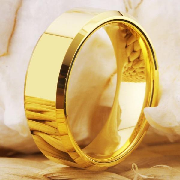 Tungsten Classic Gold Wedding Ring For Men