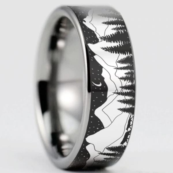 Tungsten  Wolf Ring