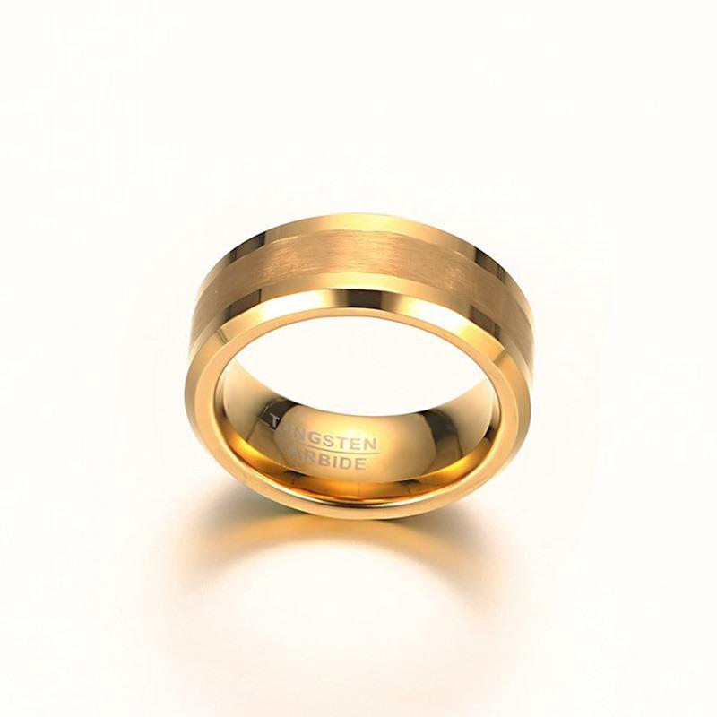 Yellow Gold Tungsten Wedding Ring For Men