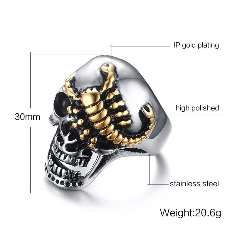 Skull and Scorpion Mens Ring