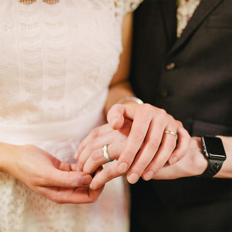 Two-Toned Women Wedding Band Ring