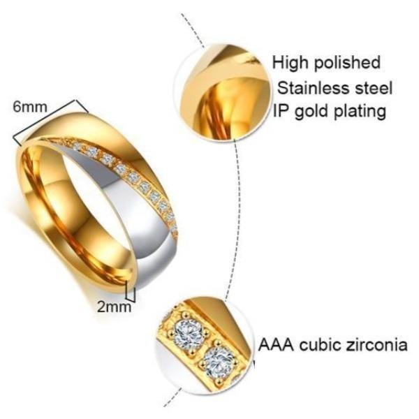 Silver And Gold Women Wedding  Ring