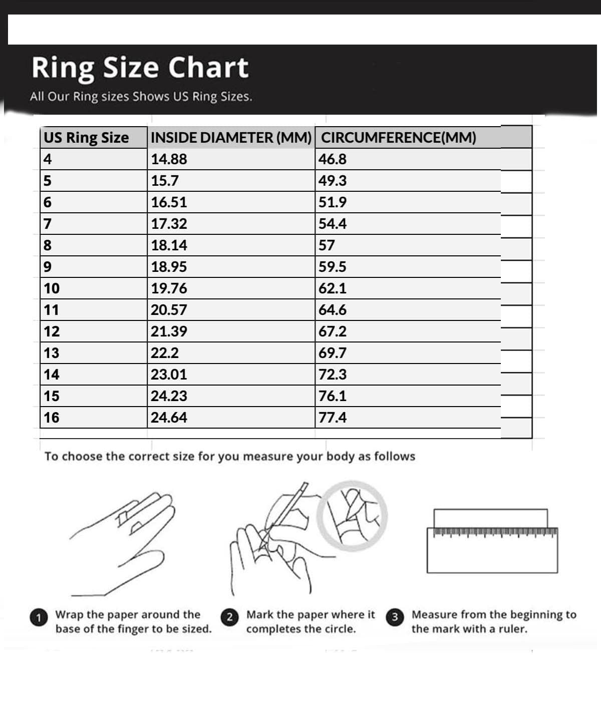 Sizechart