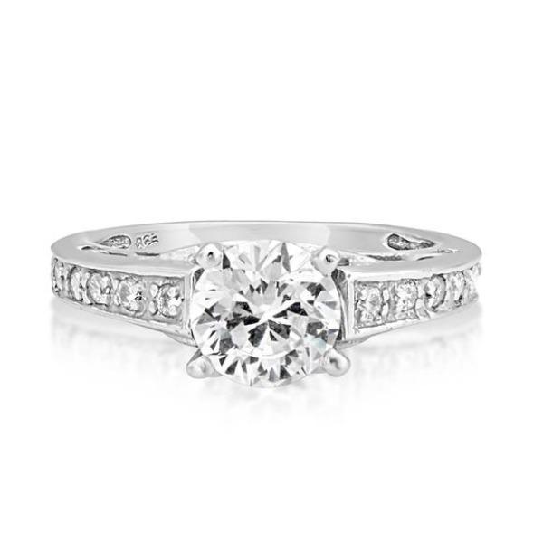 Channel Engagement Wedding Ring Set