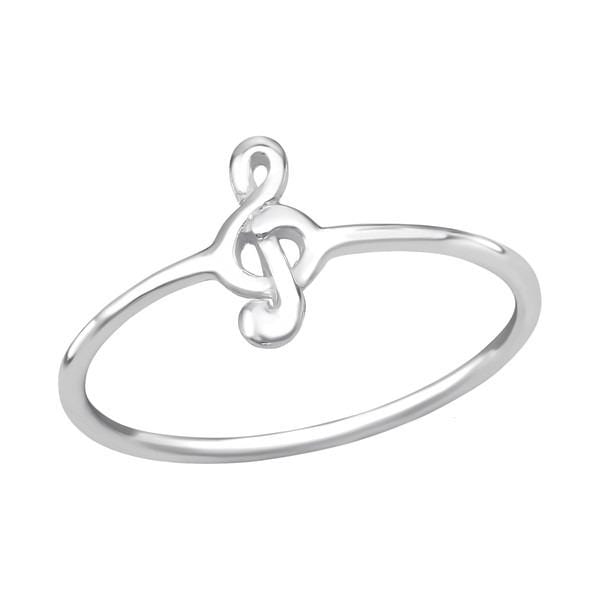 Silver Treble Clef Midi Ring 