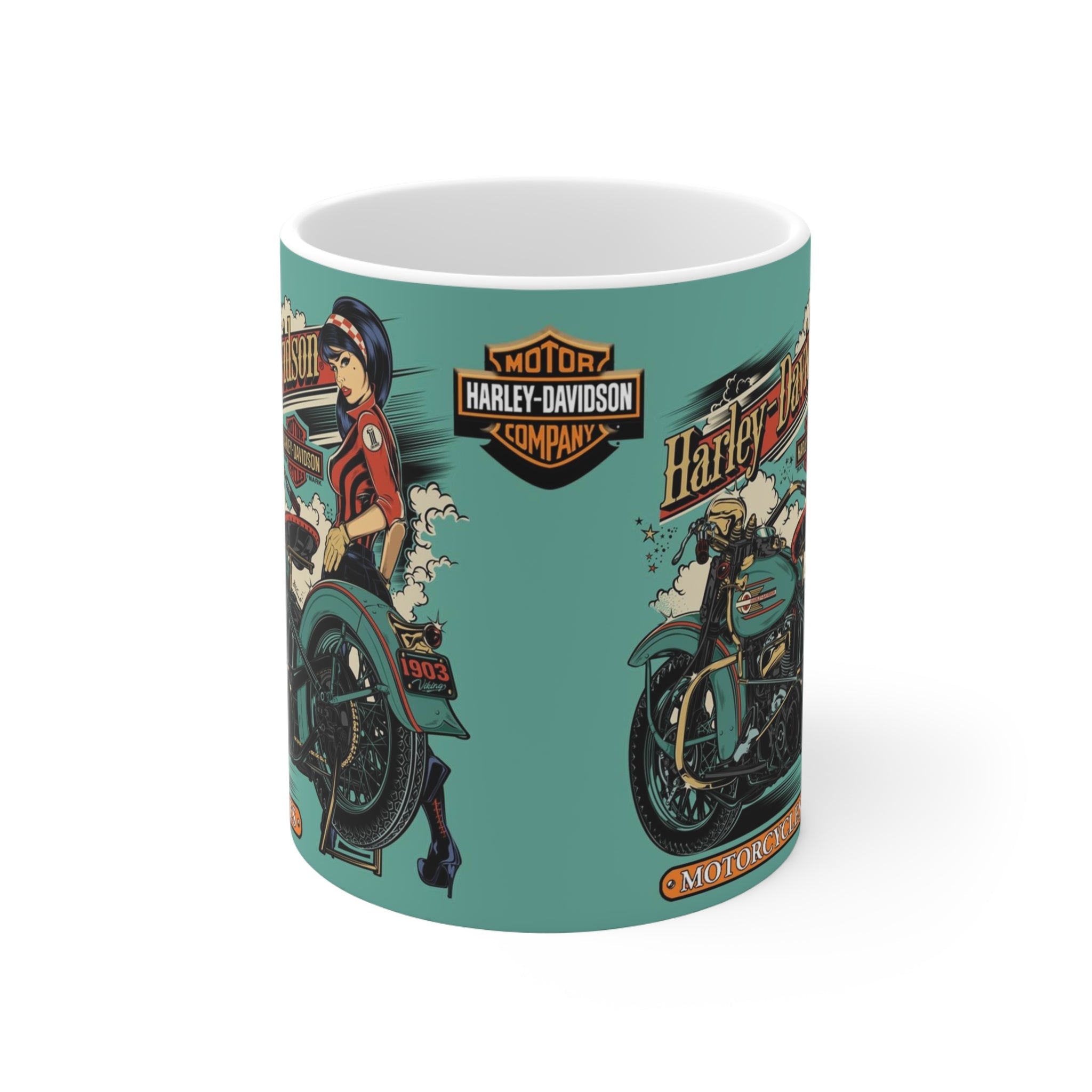 Harley Motorcycle Retro Art Mug