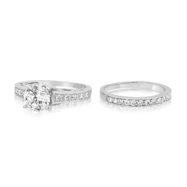 Engagement Channel  Wedding Ring Set