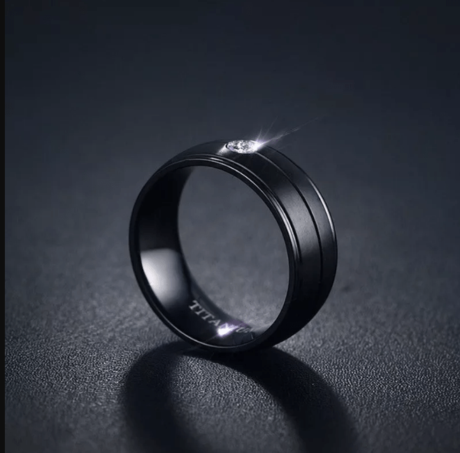 Black Titanium CZ Ring