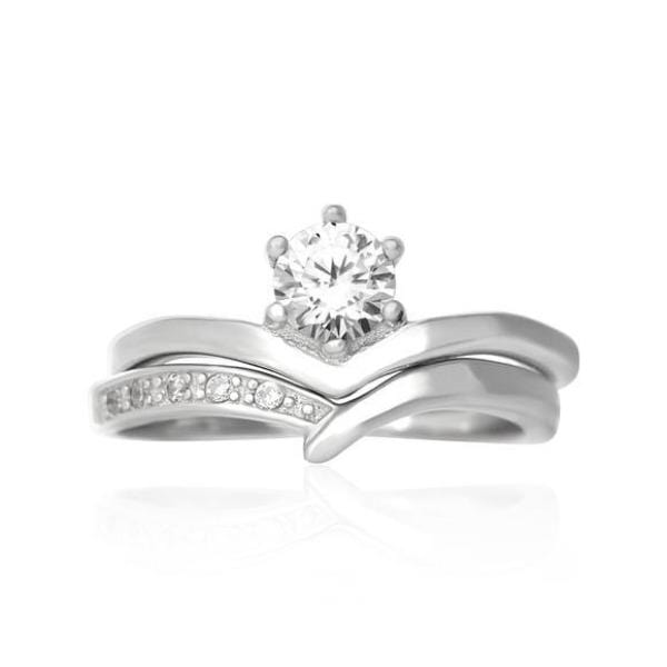Crystal Wedding Ring Set