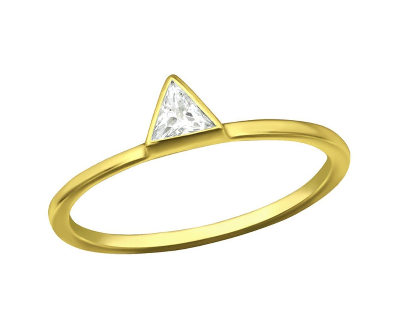 Sterling Silver CZ Triangle Ring