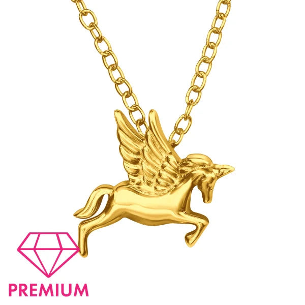 Gold Unicorn Necklace for Girls