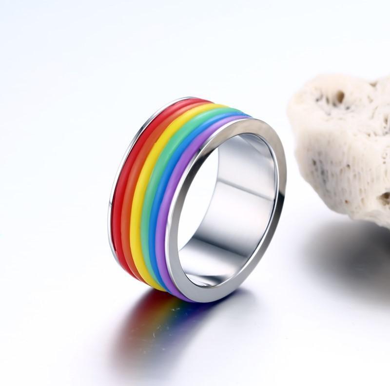 Stainless Steel Rainbow Ring