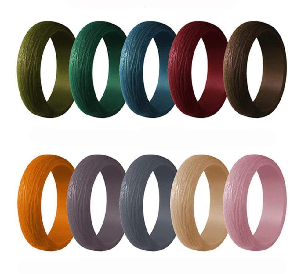 10 Pcs Women silicone Rings bands