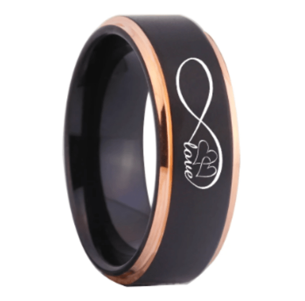 Black Rose Love Wedding Engagement Ring for Men