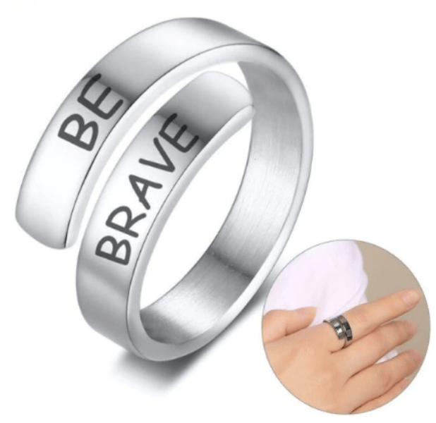 Be Brave  Womens Spiral  Ring