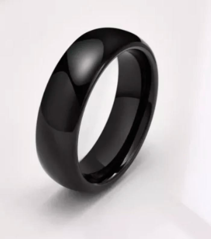 Jet Black Genuine Tungsten Ring