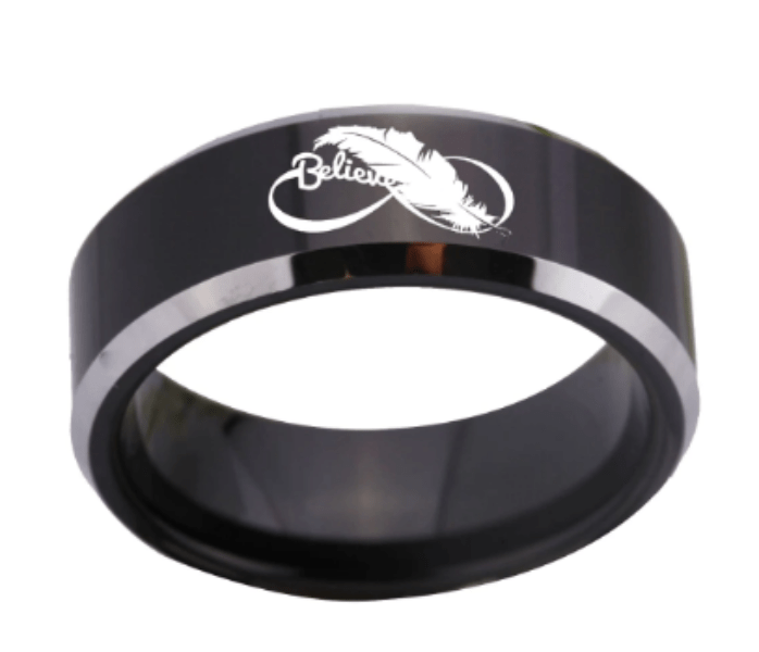 Infinity Black Tungsten Ring for Men