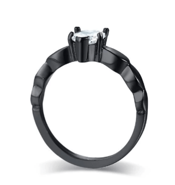 Black Wedding & Engagement Ring for Women