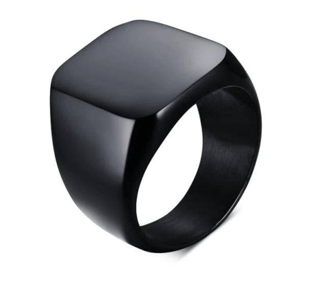 Signet Black Ring for Men