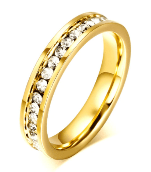 Gold CZ Stones Wedding & engagement Ring for Women
