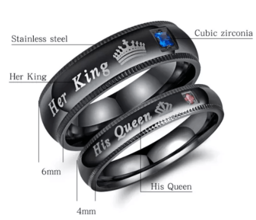 His Queen Women and Her King  Men  Promise Rings