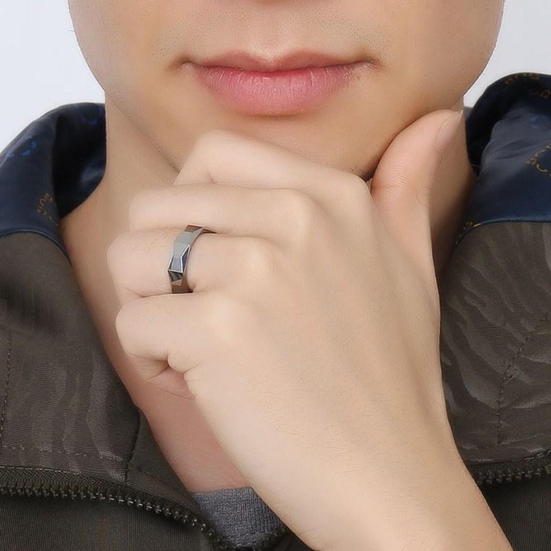 3D Silver Tungsten Ring