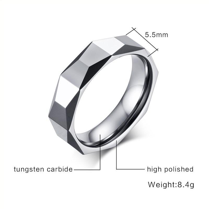 3D Silver Tungsten Ring