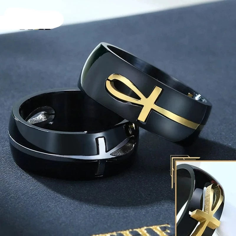 Ankh Egyptian Gold Cross Ring