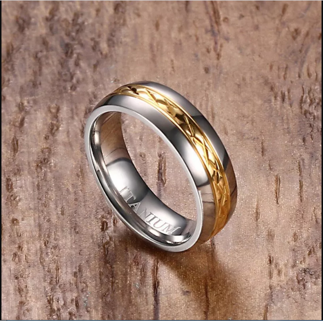 Gold & Silver Titanium  Wedding Ring