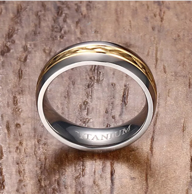 Gold & Silver Titanium  Wedding Ring