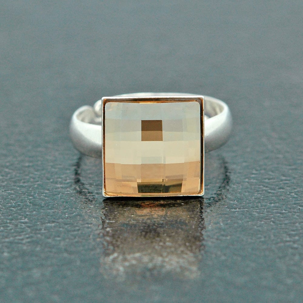 Chessboard Silver Golden Shadow Ring