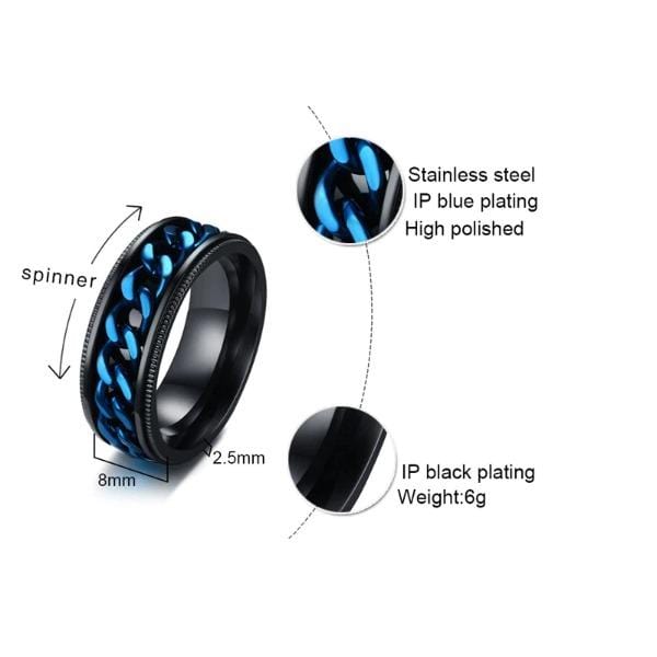 Curb Chain Mens Spinner Ring Australia