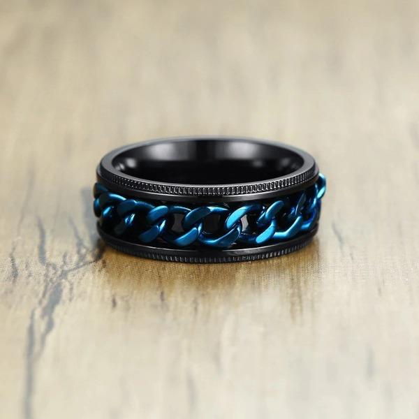 Curb Chain Mens Spinner Ring Australia