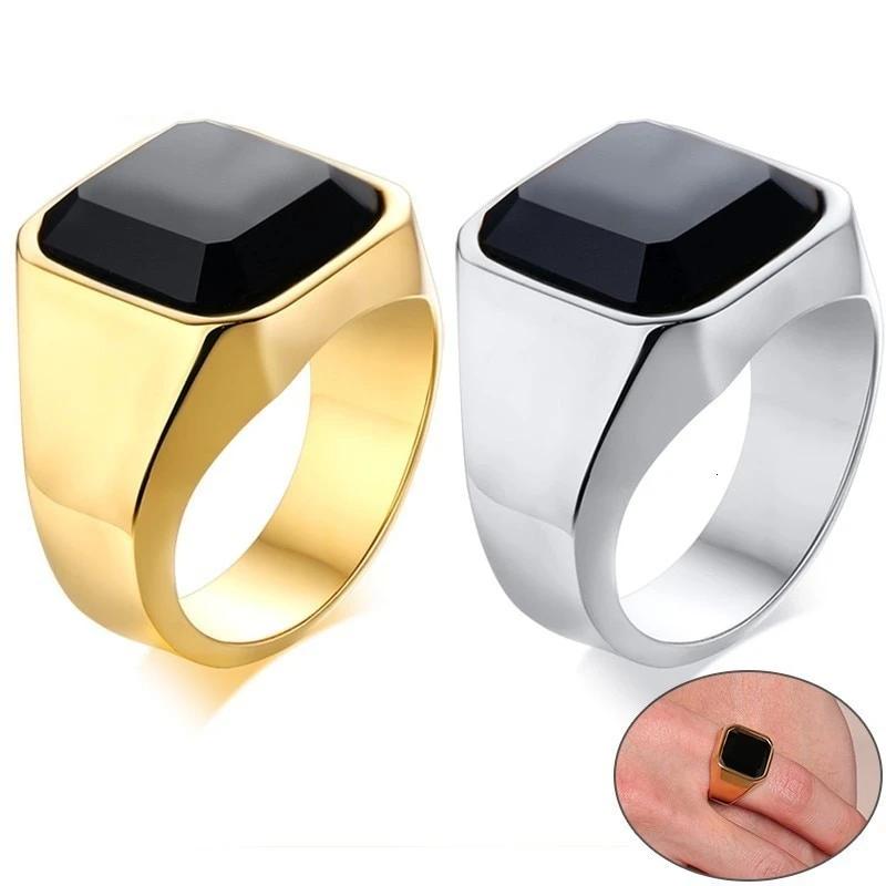 Mens Stainless Steel Signet  Ring