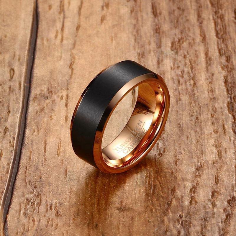 Tungsten  Rose Gold Wedding Ring