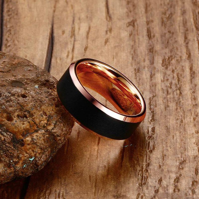 Tungsten  Rose Gold Wedding Ring