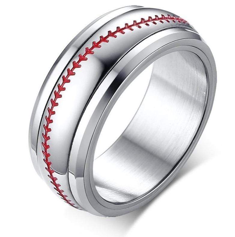 Silver Men's Baseball Ring