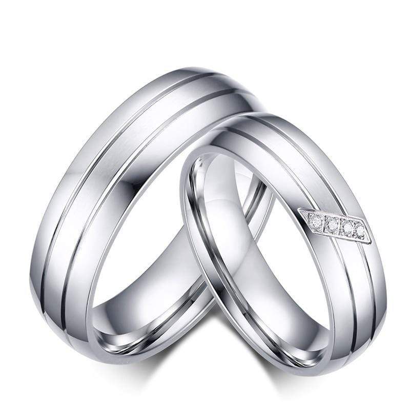 Mens Silver Steel Wedding Band Ring
