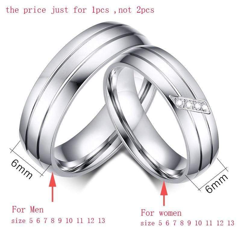 Women Silver Steel Wedding Band Ring