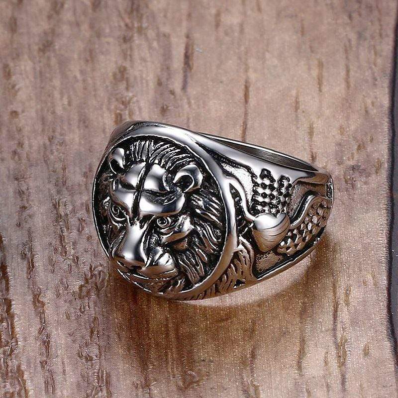 Mens Stainless Steel Lion Ring