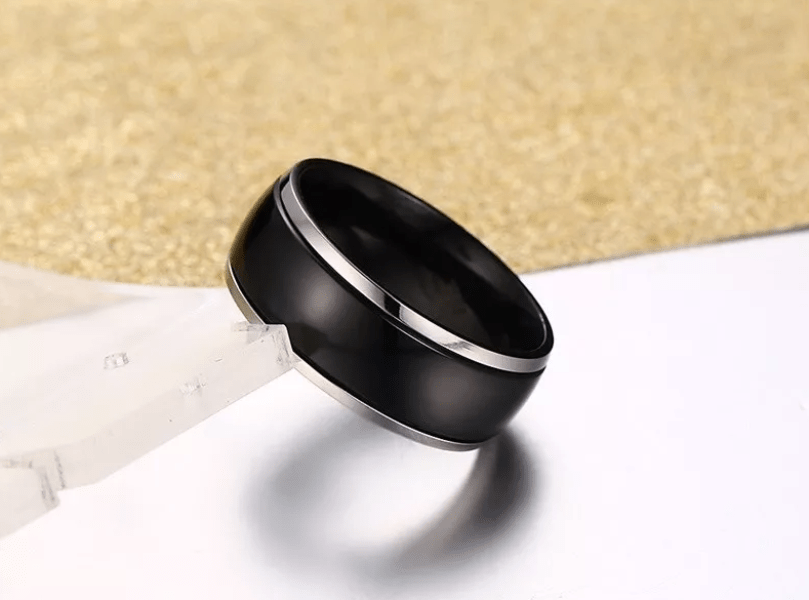 Black Grey Titanium  Ring